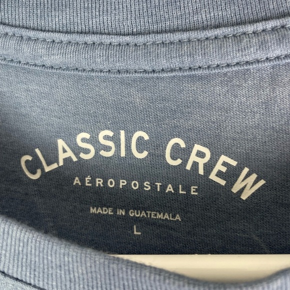 Aeropostale Blue Butterfly Graphic Classic Crew Juniors Size Large - Picture 3 of 5